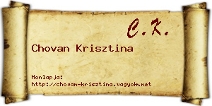 Chovan Krisztina névjegykártya